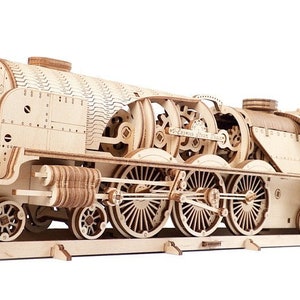 Mechanical wooden puzzle, steam locomotive, DIY kit, gift for teenagers, craft gift for Christmas, birthday gift, railway, train
