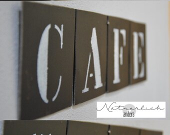 Signer le carré de mur pour le dessin ou modèle industriel en acier Cafe