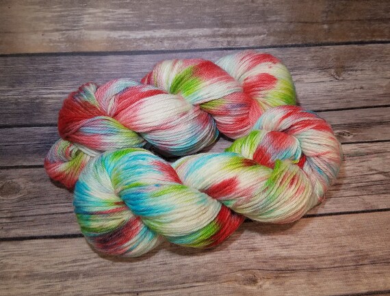 Worsted Wool Hand Dyed Yarn Worsted Weight Yarn Number 4 Medium Weight 10 Ply Ballentineyarnstudio Rainbow