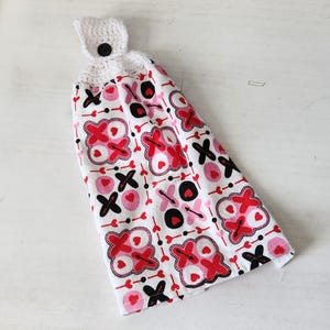 Crochet Top Kitchen Towel, Vintage Inspired Towel, Hanging Cotton Dishtowel, Granny Core Kitchen Towel, Granny Core Kitchen Decor