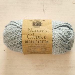 Lion Brand Yarn Nature&#39;s Choice Organic Cotton Yarn in Blueberry, 30z/85g, 103yds/94m, Medium 4 Worsted Weight Yarn, Crochet Yarn, Knitting