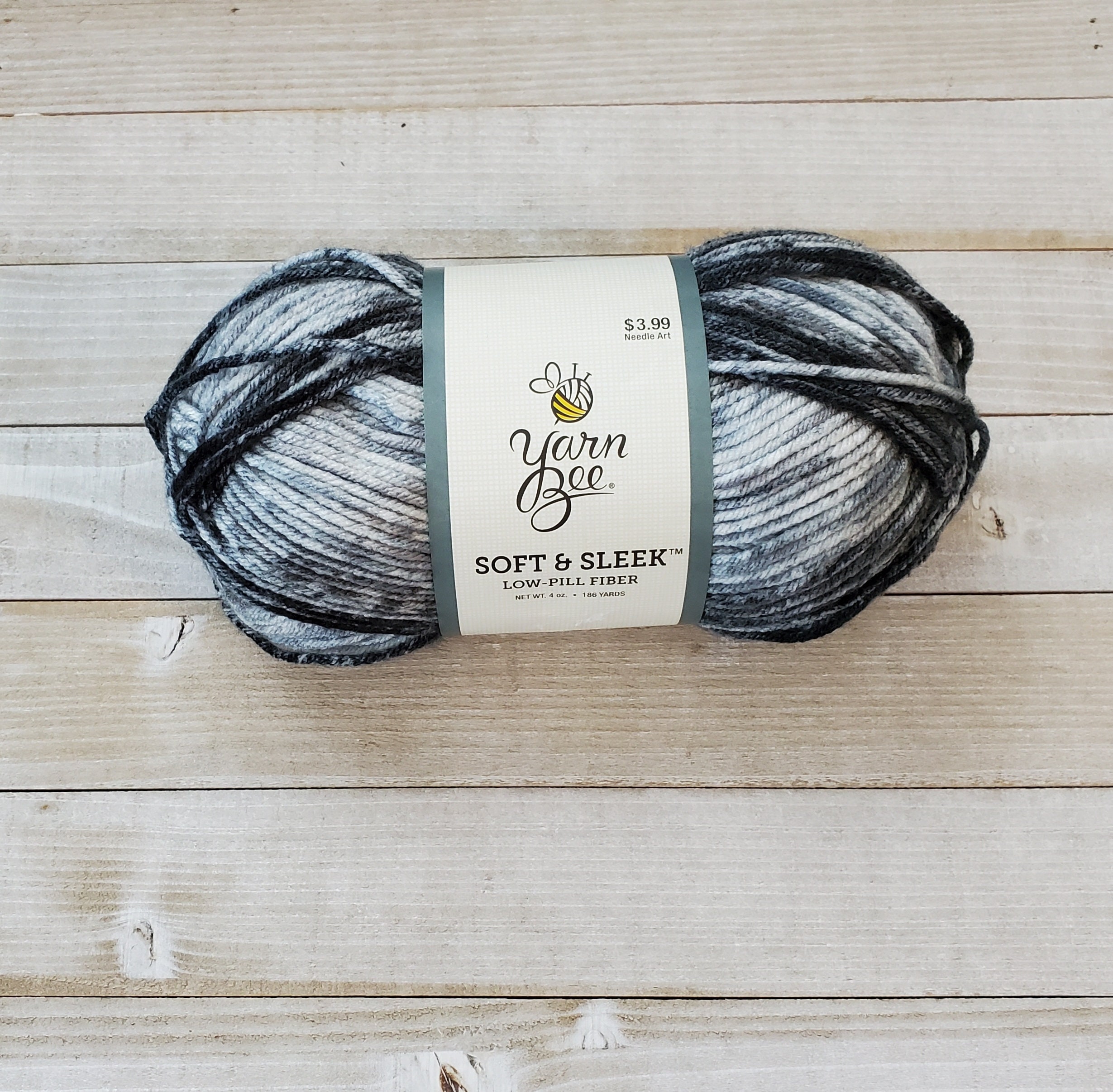 Yarn Bee Soft and Sleek Yarn in Black/gray Multi, Worsted Weight Yarn, Gift  for Crocheter, Gift for Knitter, Yarn -  India