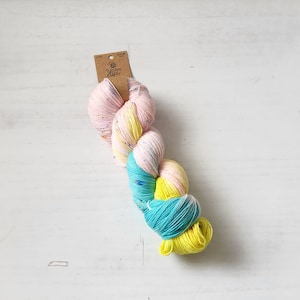 Yarn Bee Authentic Hand-Dyed Yarn in Candy Coated, Fingering Weight, Sock Yarn, Knitting, Crochet, Yarn