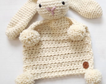 Boho Bunny Lovey, Bunny Snuggler, Bunny Lovey, Baby Gift, Toddler Gift, Baby Shower Gift, Handmade Baby Gift