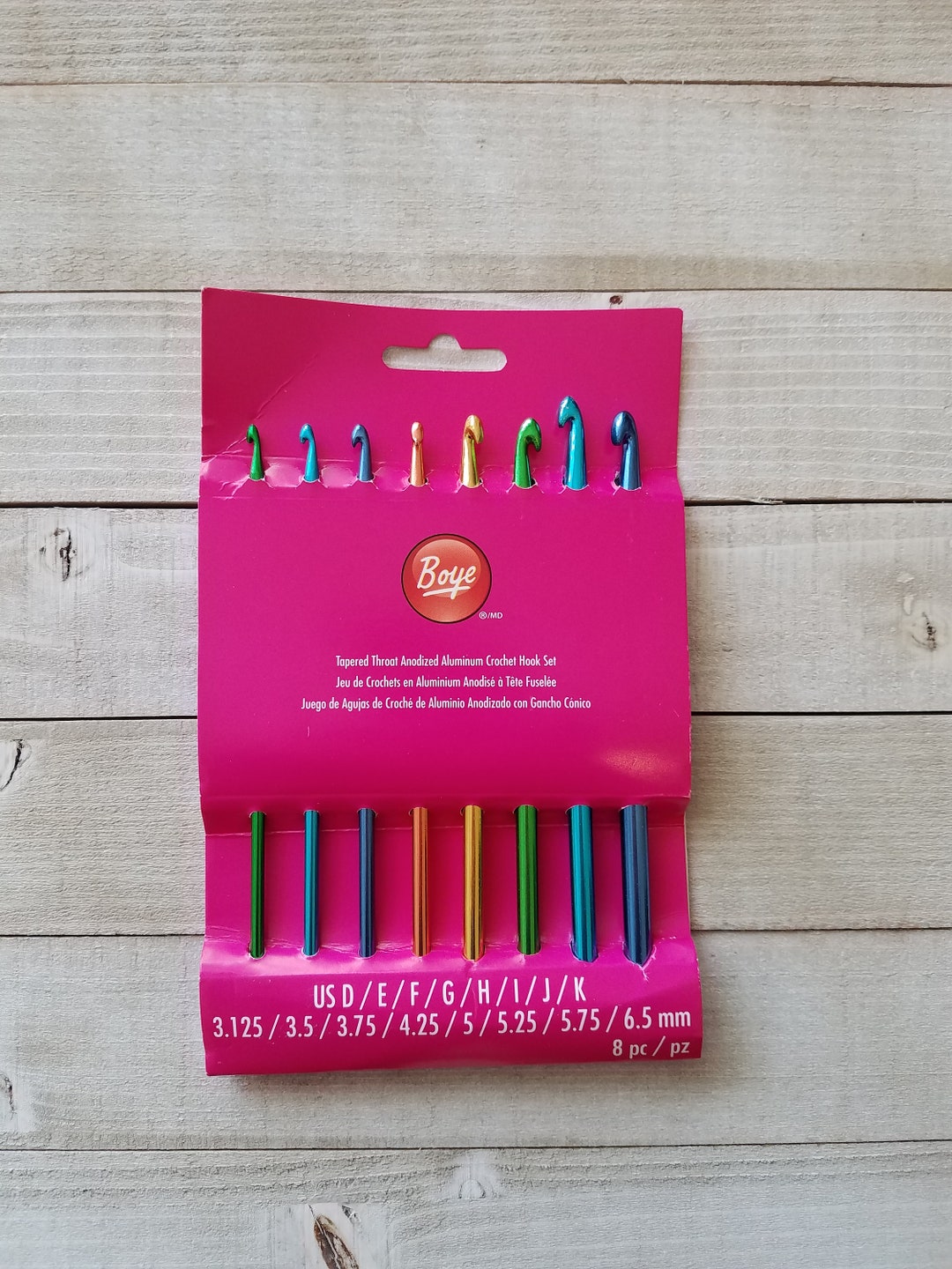 Boye Aluminum Crochet Hook Set Set of 8 Crochet Hooks Etsy