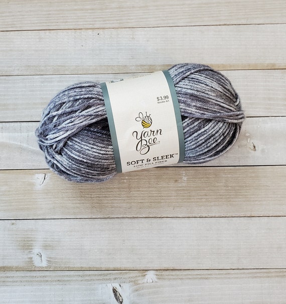 Yarn Bee Soft and Sleek Yarn in Grey Stripe Worsted Weight Etsy