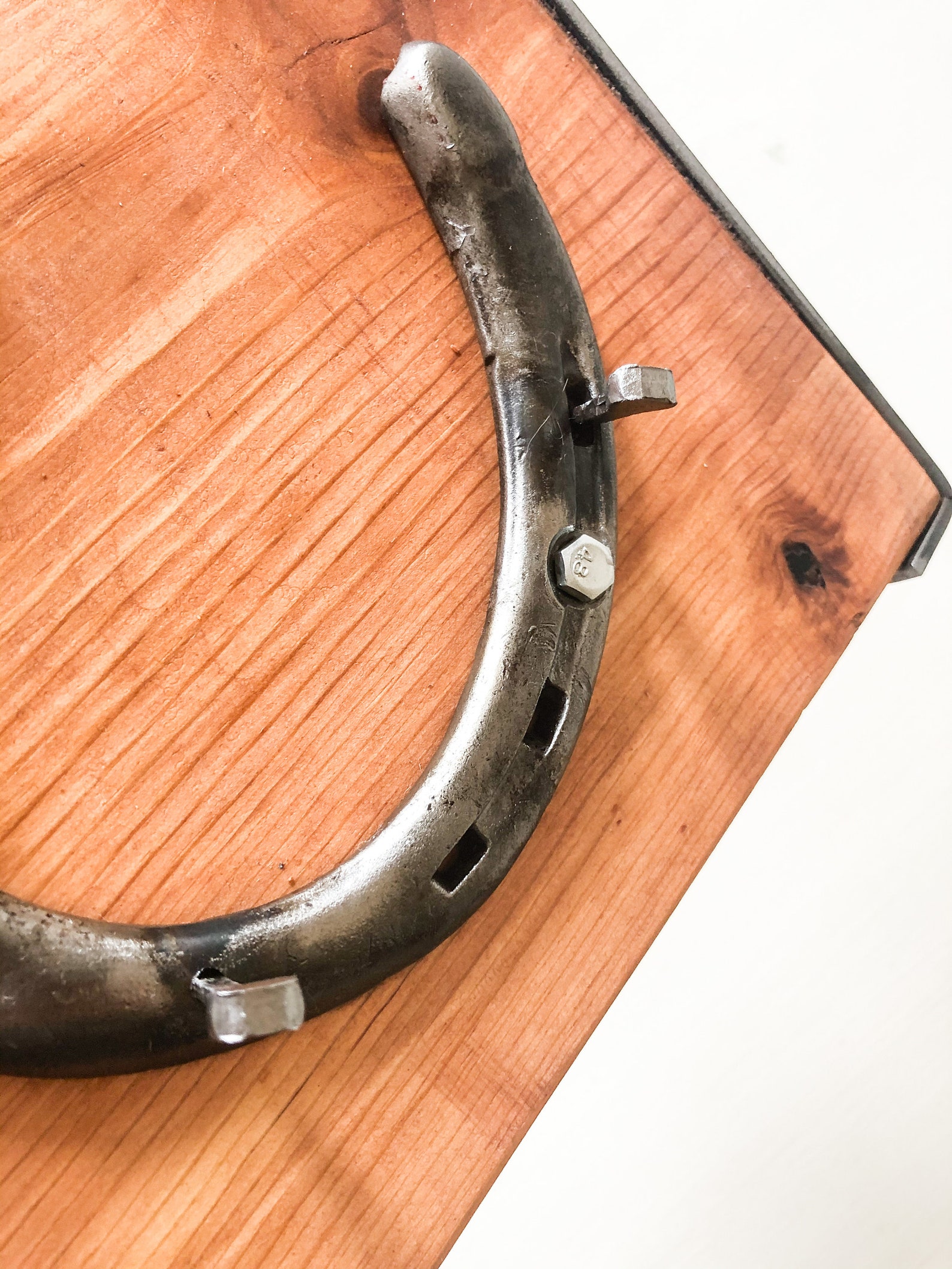 Rustic Horseshoe Key Holder on Wood with Steel Accent Etsy