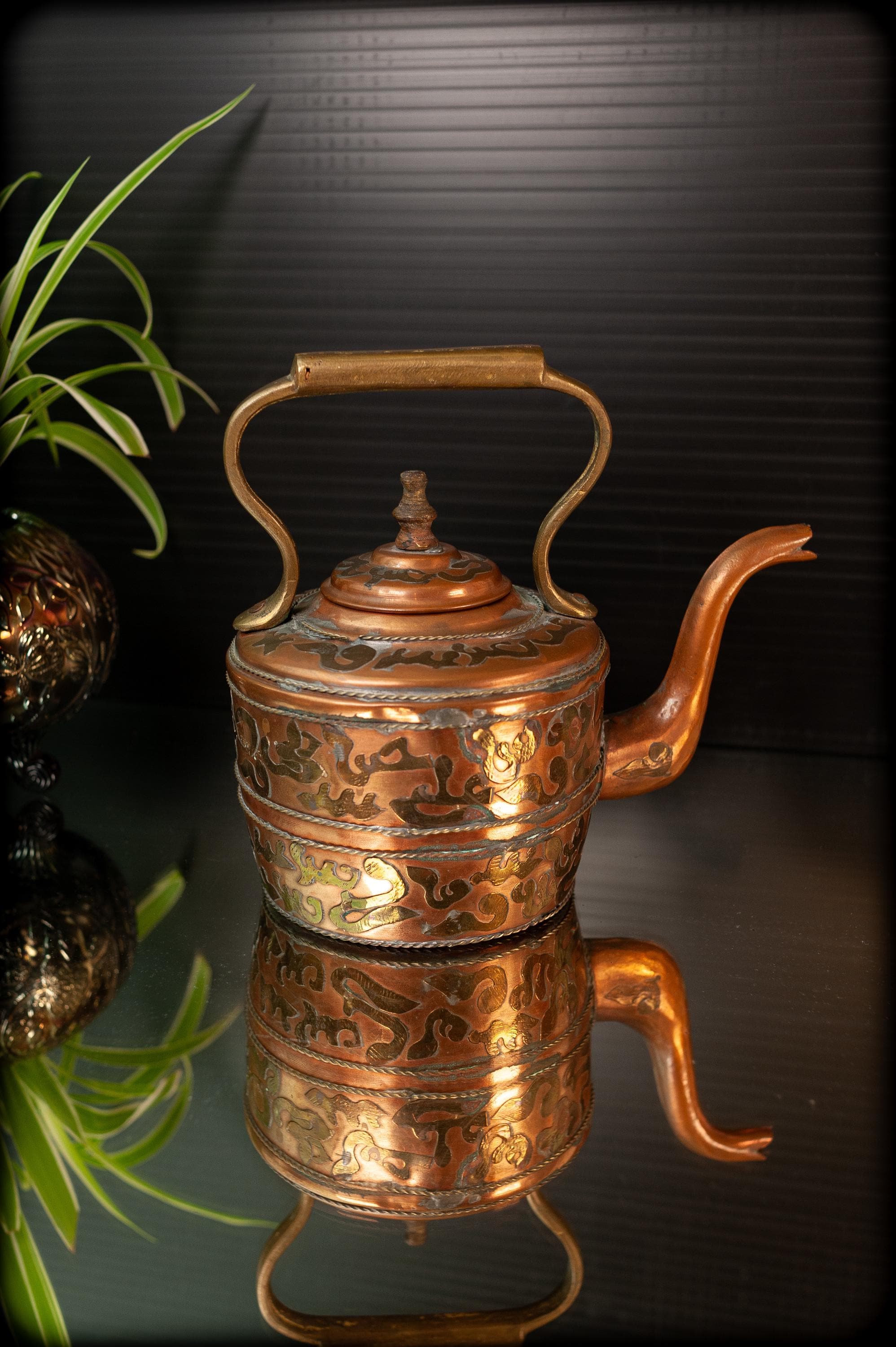 Antique Brass Teapot - Etsy