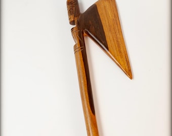 Hand-carved Decorative Art Wooden Tribal Axe Hatchet