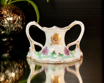 Rare Antique Advertising Hotel Astor Porcelain Candle Holder Chamber Stick c 1912