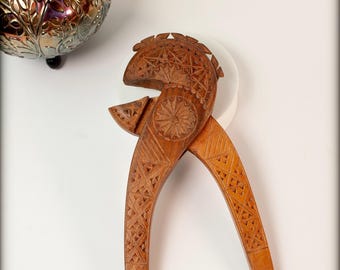 Vintage Folk Art Hand-carved Wooden Nutcracker