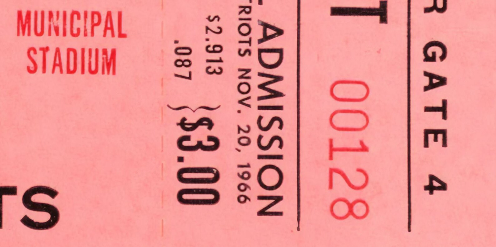 1966 KANSAS CITY CHIEFS Game Ticket Print Vintage Football Etsy