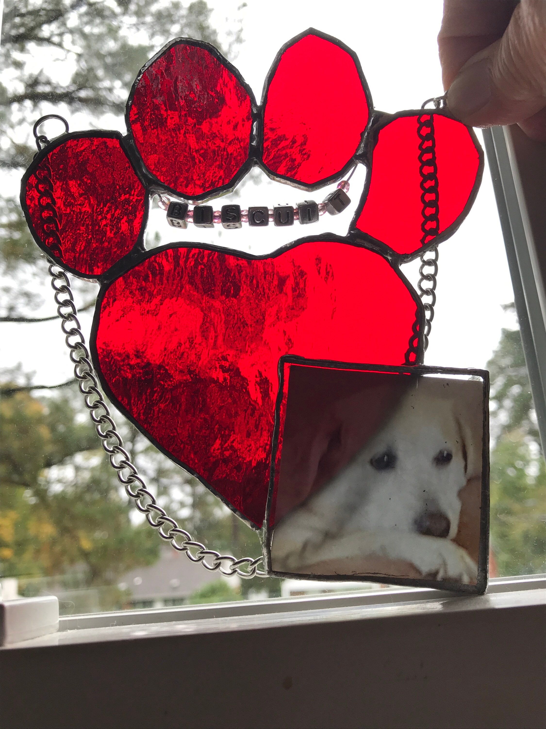 Stained Glass Personalized Dog Paw Etsy Ireland