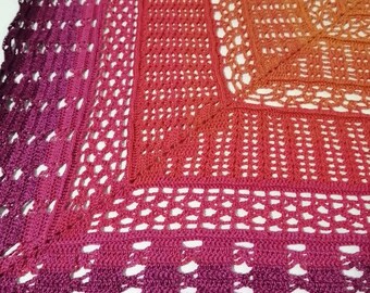Katoa - Triangular Shawl Crochet Pattern- German