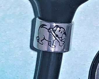 Puppy With Bone Stamp, Stethoscope Cuff, Medical Gift, Stethoscope Charm