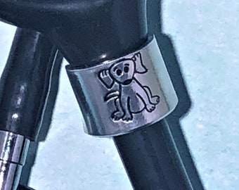 Sitting Puppy Stethoscope Cuff, Medical Gift, Vet Tech Graduation, Stethoscope Charm, Hand Stamped