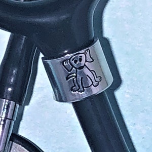 Sitting Puppy Stethoscope Cuff, Medical Gift, Vet Tech Graduation, Stethoscope Charm, Hand Stamped
