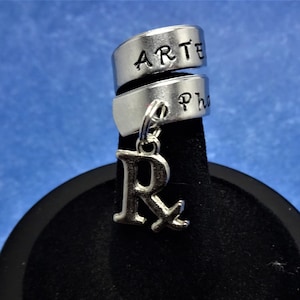 Pharmacist Stethoscope ID Ring***Stethoscope Name Tag***Hand Stamped Gift***Personalized Gift***Pharmacist Gift***Pharmacist Graduation