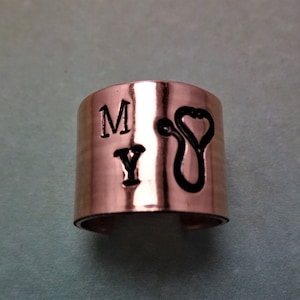Copper Stethoscope Cuff, Copper Stethoscope Charm, MY Stethoscope, Medical Graduation Gift
