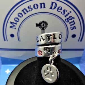 Personalized Stethoscope Name Tag, Stethoscope Charm, Dog Paw Imprint Charm, Vet Gift, Vet Tech Gift, Medical Accessory