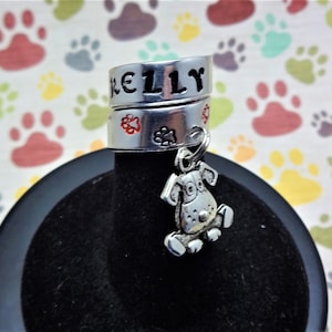 Animal Care Stethoscope Name Tag with Puppy Face Charm, Animal Care Stethoscope Charm, Veterinarian Gift, Vet Tech Gift