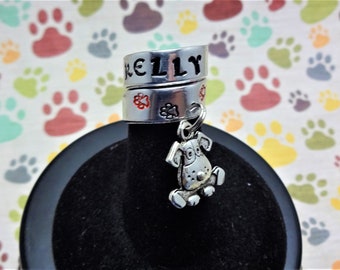 Etiqueta de identificación con estetoscopio para el cuidado de animales con dije de cara de cachorro, dije de estetoscopio para el cuidado de animales, regalo para veterinario, regalo para técnico veterinario