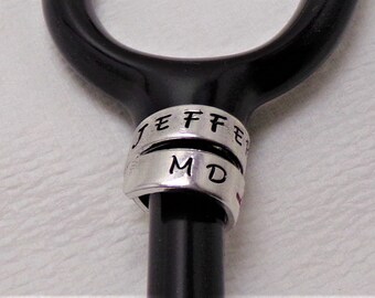 Stethoscope Name Tag, Hand Stamped, Personalized, Graduation Gift, Doctor Thank You, Stethoscope Charm, Vet Thank You,