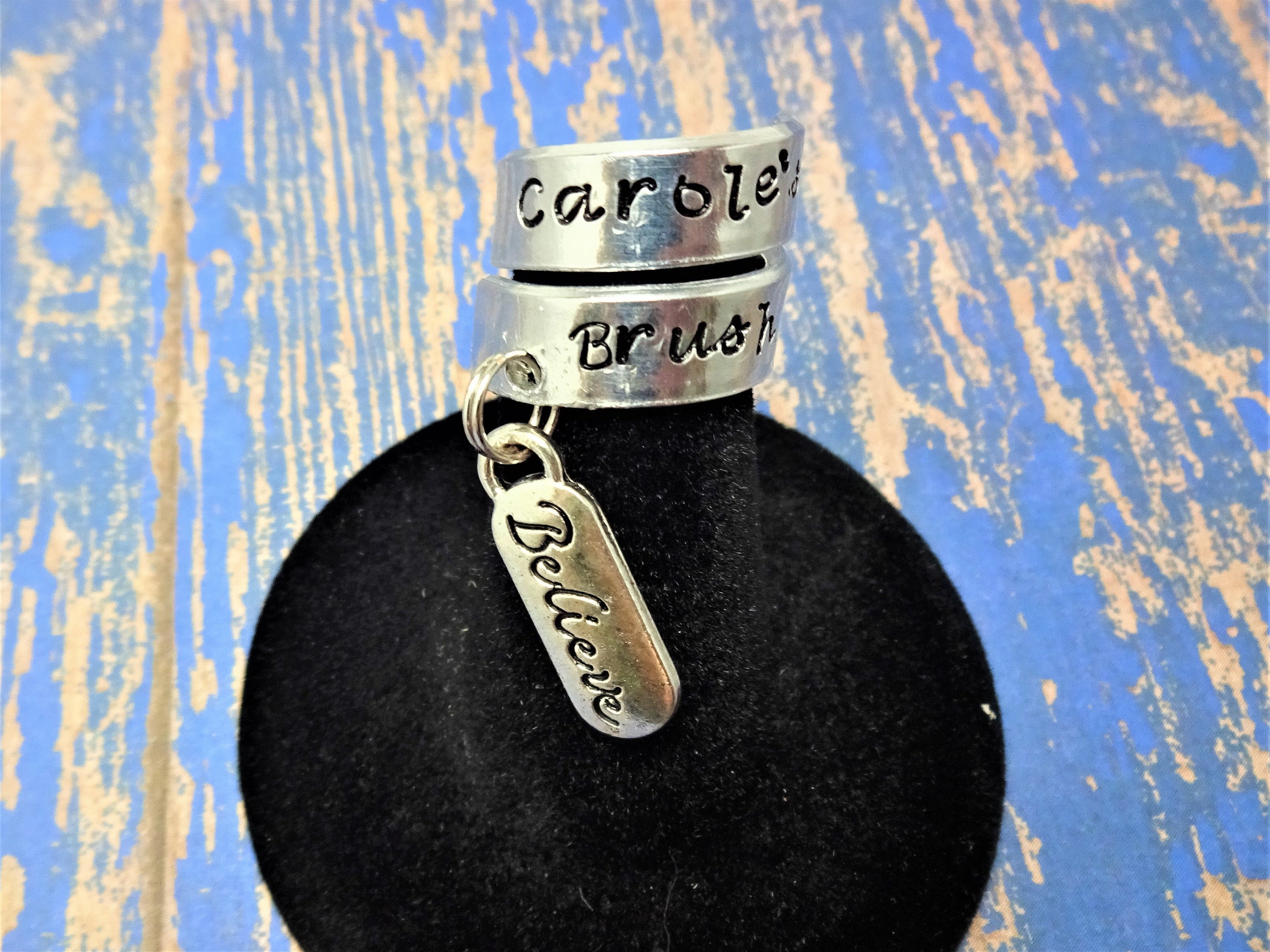 Artists Paint Brush Name Tag Artists Paint Brush Charm Hand Etsy