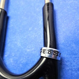 Stethoscope Cuff, Hand Stamped, Personalized, Stethoscope Bling