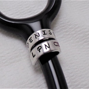 Stethoscope ID Tag*** Hand Stamped*** Personalized*** Graduation Gift*** Nurse Thank You*** Stethoscope Name Tag