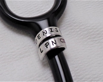 Stethoscope ID Tag*** Hand Stamped*** Personalized*** Graduation Gift*** Nurse Thank You*** Stethoscope Name Tag
