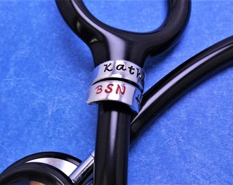 Stethoscope ID Name Tag, Stethoscope Charm, Bachelors of Science in Nursing, BSN, Nurse Graduation, Nurse Gift, Nurse Appreciation