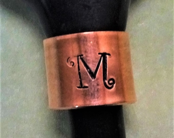 Monogrammed Copper Stethoscope Cuff, Copper Monogrammed Stethoscope Charm, Hand Stamped Gift, Medical Accessory