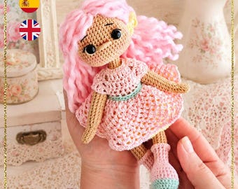 Amigurumi pattern - Amigurumi doll, PDF crochet tutorial and video tutorial, Amigurumi crochet pattern, Crochet pattern in Spanish
