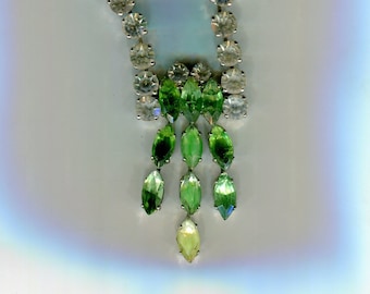 Middle Ages Renaissance Rhinestone necklace crystal + green size 48