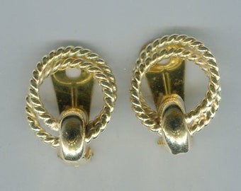 Renaissance Victorian Rhinestone Ear Clips gold 27 x 20 mm