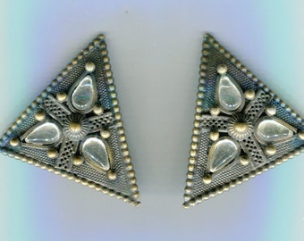 filigrane Mittelalter Renaissance Ohrclips bronze + Cabochon crystal 40 mm