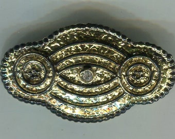 Medieval Renaissance Brooch gold + black 45 x 25 mm