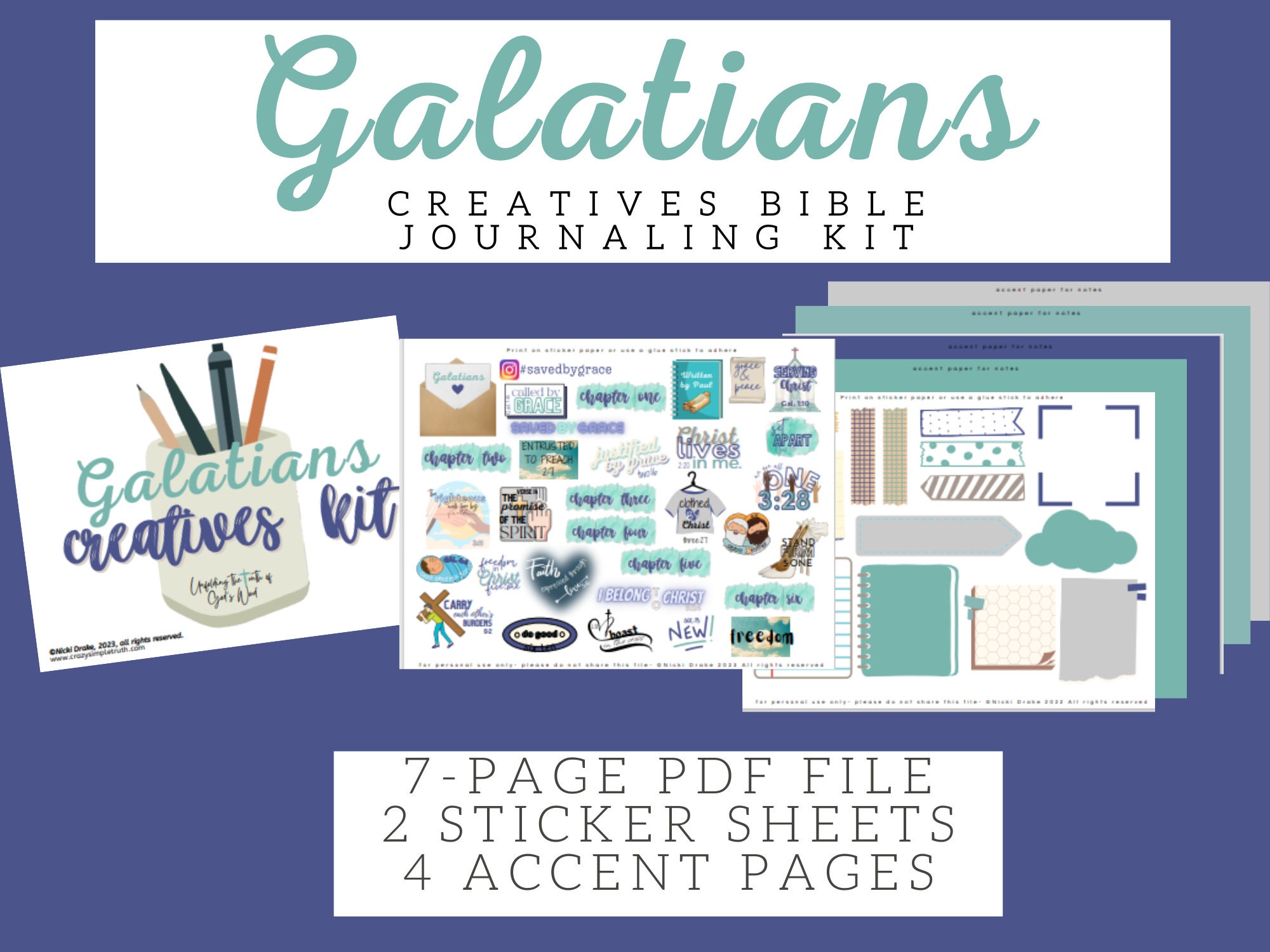 Galatians Bible Journaling Creatives Kit-full Color-digital