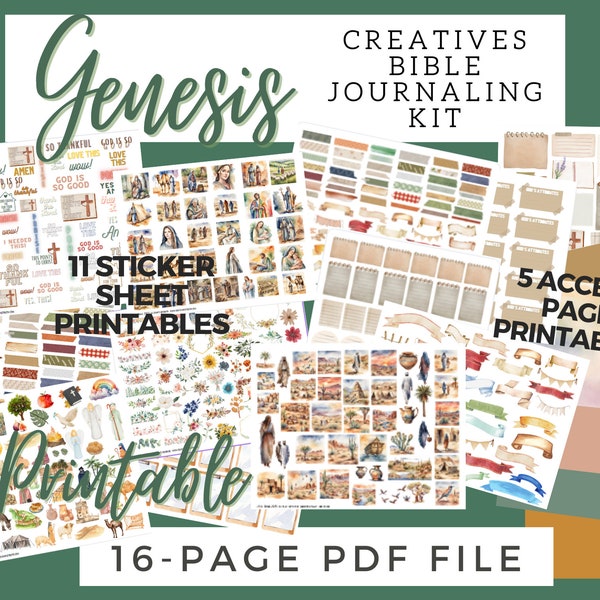 Genesis Bible Journaling Creatives Kit-Printable