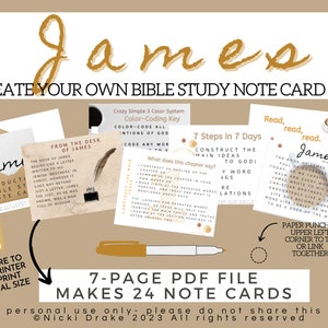 James Note Card Set-FULL COLOR- Digital/printable- Makes 24 Cards!