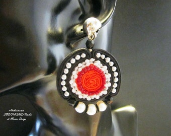 Earrings - clip  RED