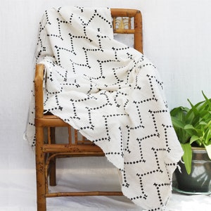 Eyecatching Mudcloth, Handmade African Fabric, Boho Throw