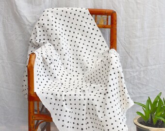 Playful Polka Dot Mudcloth, Authentic African Fabric, Throw