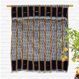 Klassischer dunkelblauer Baule Ikat Schlammstoff, Boho Stoffüberwurf, ideal zum Basteln