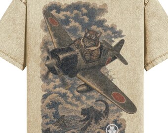 Cat Zero Pilot Kaiju Catzilla Distressed | w Logo on Back