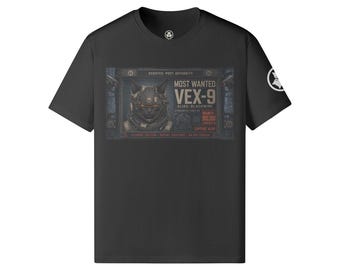 Vex-9 Cybernetic Outlaw Cat w Logo on Back