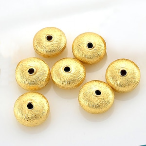 5 pcs Bali Beads 6mm Spacer Gold Vermeil Bead Gold Beads Vermeil Findings brushed Saucer beads Sterling Silver beads