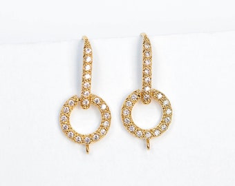 Vermeil Oorbellen 24k Cubic Zirconia CZ Gold Oordraden Zilver Componenten Vermeil Bevindingen Oordraad
