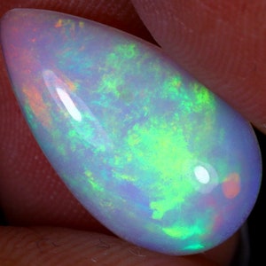 Ethiopian Opal Cabochon 17.2 x 9.9 x 4.8mm Loose Opal Pear Shape 3.37 carats Fire Opal October Birthstone Welo Opal Gemstone